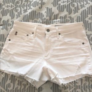 White denim shorts